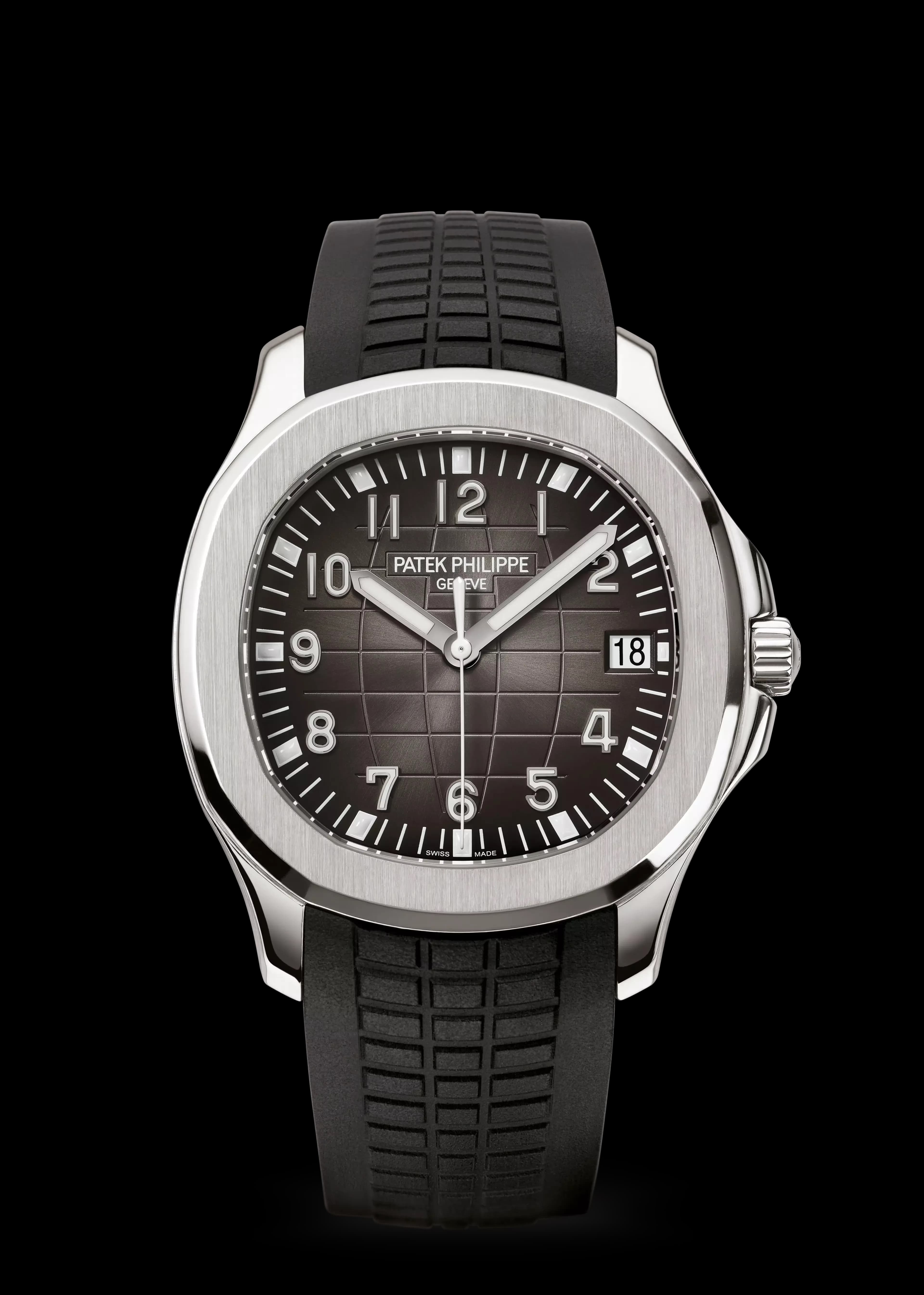 Patek Philippe Aquanaut – Black Strap, graded Wristcheck 10
